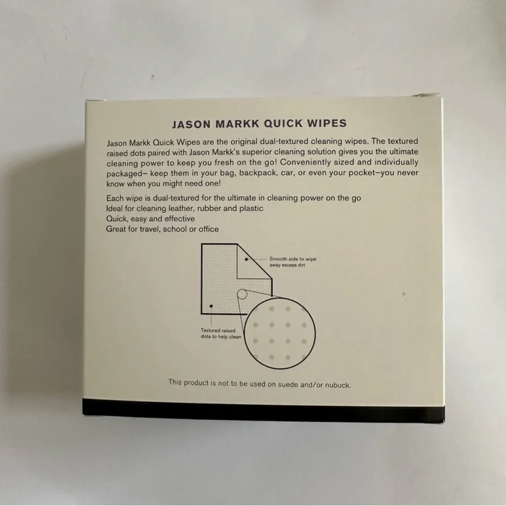 Jason Markk Quick Wipes Premium Dual Textured Sneaker Cleaning Wipe 30 Count NIB